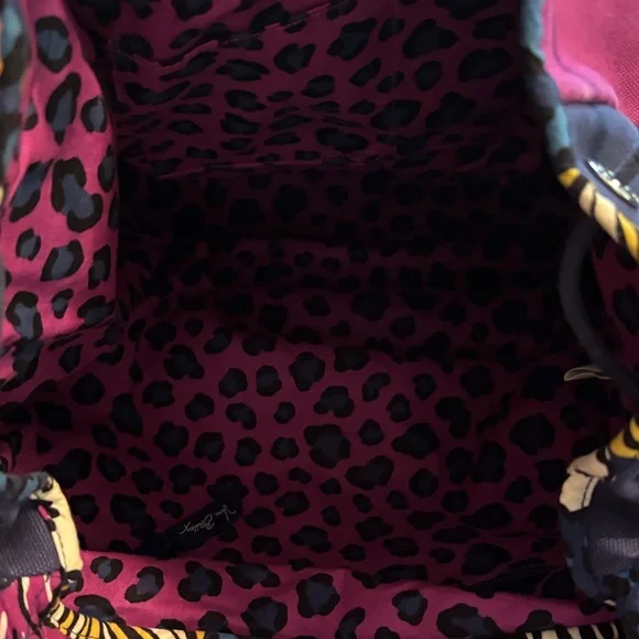 Vibrant Vera Bradley Pink and Navy Blue Backpack - Picture 8 of 10